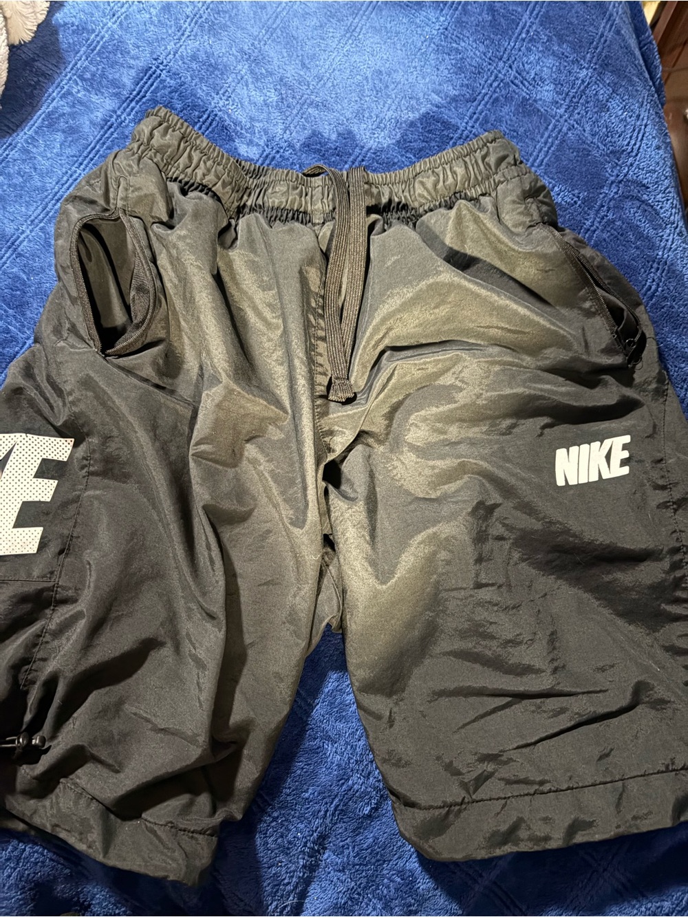 Nike Black Men's Athletic Shorts with White Logo